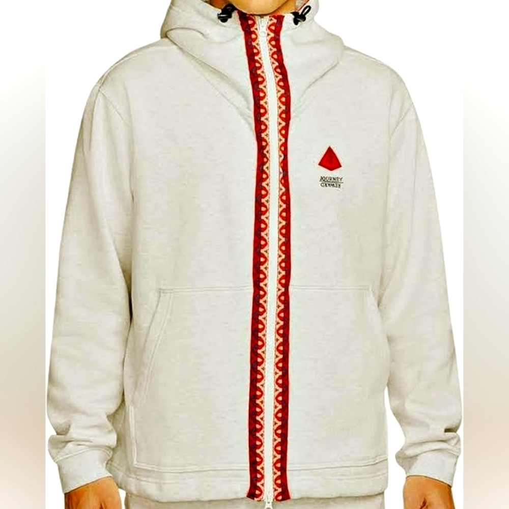 Nike Gray Performance Jacket with Red Accents